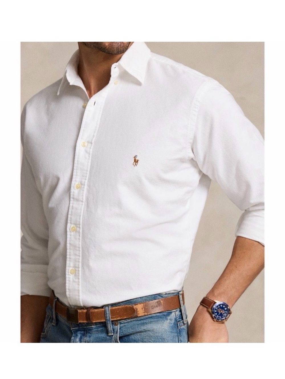 Vintage 90s Ralph Lauren Mens Oxford Classic Fit Button Down Shirt Ivy Preppy XL